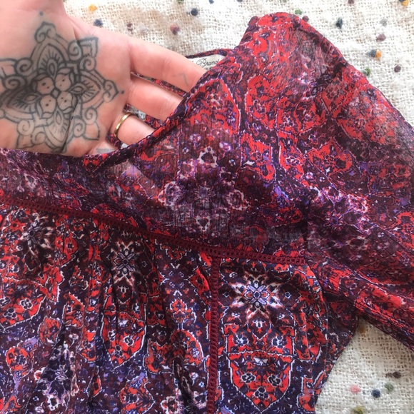 Lucky Brand Paisley Peasant Blouse - Picture 6 of 13